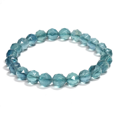 ブルーグリーンフローライト カットカットビーズ ブレスレット 8mm #RM113