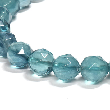 ブルーグリーンフローライト カットカットビーズ ブレスレット 8mm #RM113