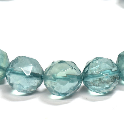 ブルーグリーンフローライト カットカットビーズ ブレスレット 9mm #RM114