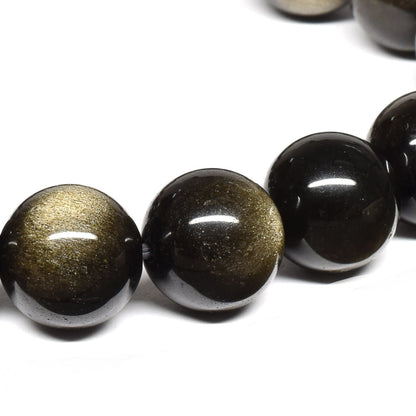 ゴールデンオブシディアン【一点物】 ブレスレット 12mm #RM143