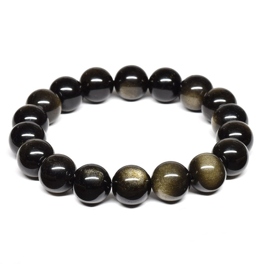 ゴールデンオブシディアン【一点物】 ブレスレット 12mm #RM144