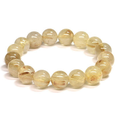ゴールドルチルクォーツ ブレスレット 12-12.5mm #SA021 - premium stone gallery