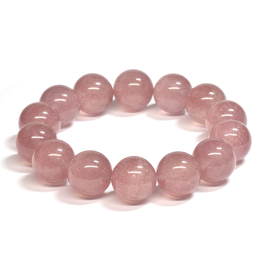 [大玉]ピンクエピドート・イン・クォーツ  ブレスレット 15.5mm #SA040