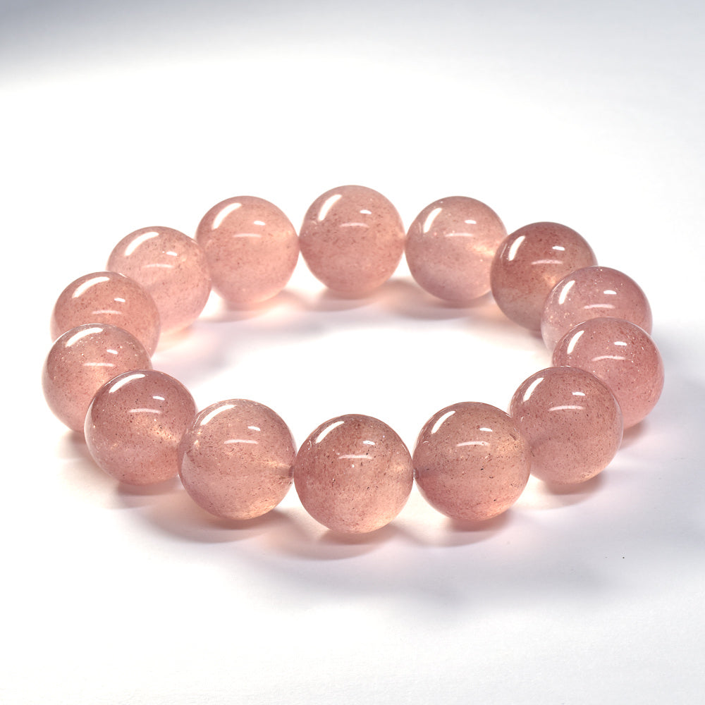 [大玉]ピンクエピドート・イン・クォーツ  ブレスレット 15.5mm #SA040