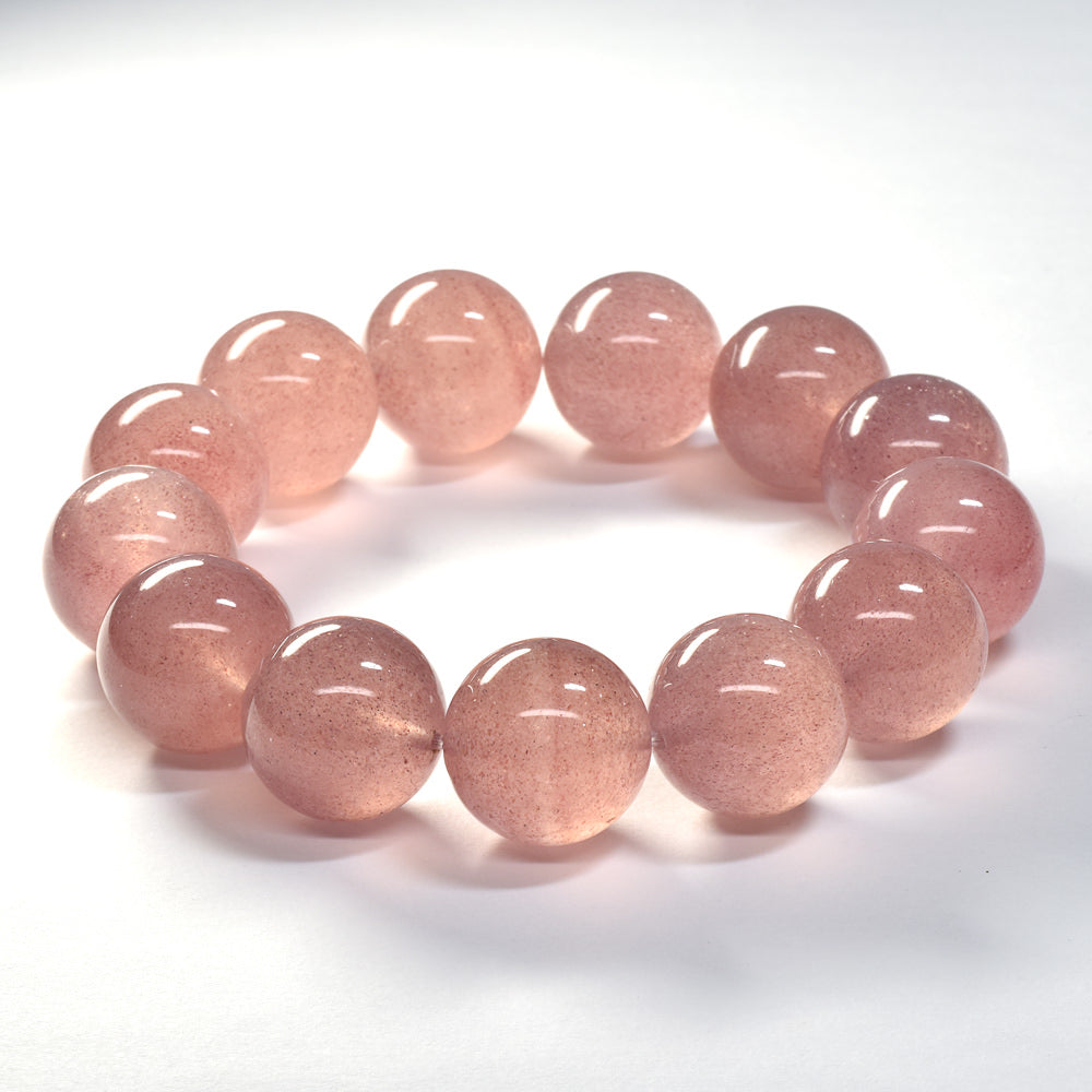 [大玉]ピンクエピドート・イン・クォーツ  ブレスレット 17mm #SA041