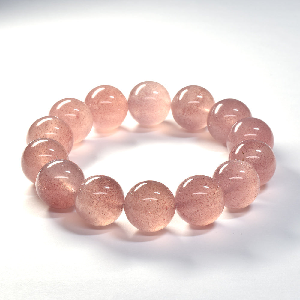 [大玉]ピンクエピドート・イン・クォーツ  ブレスレット 15.5mm #SA042