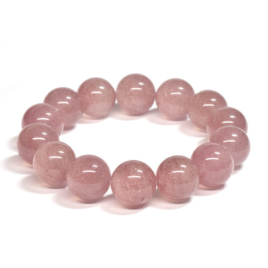 [大玉]ピンクエピドート・イン・クォーツ  ブレスレット 15.5mm #SA043