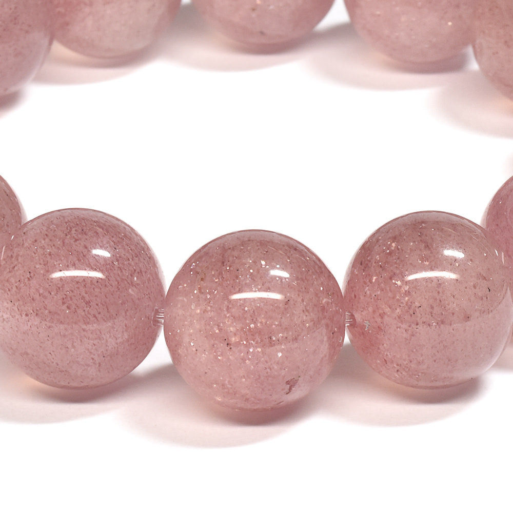 [大玉]ピンクエピドート・イン・クォーツ  ブレスレット 15.5mm #SA043