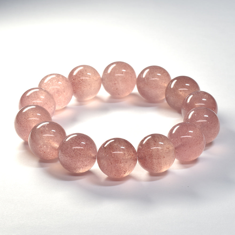 [大玉]ピンクエピドート・イン・クォーツ  ブレスレット 15.5mm #SA043