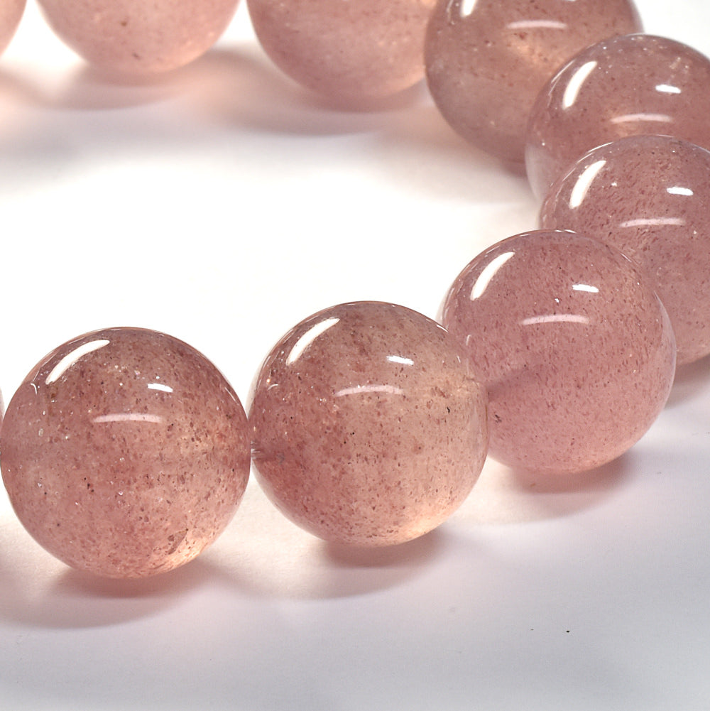 [大玉]ピンクエピドート・イン・クォーツ  ブレスレット 15.5mm #SA043