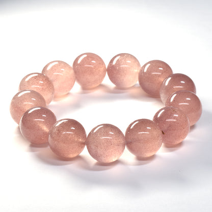 [大玉]ピンクエピドート・イン・クォーツ  ブレスレット 17mm #SA044