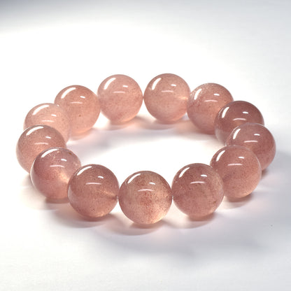 [大玉]ピンクエピドート・イン・クォーツ  ブレスレット 17mm #SA045