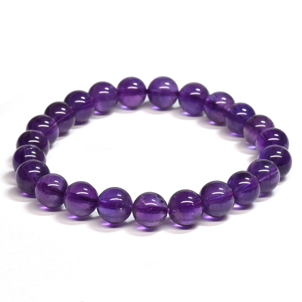 ウルグアイ産アメジスト ブレスレット 8mm #SA082