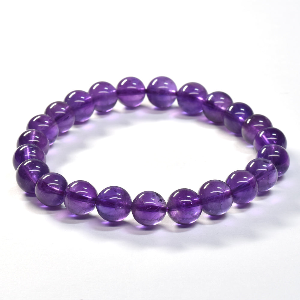 ウルグアイ産アメジスト ブレスレット 8mm #SA082