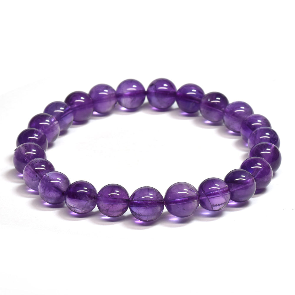 ウルグアイ産アメジスト ブレスレット 8mm #SA083