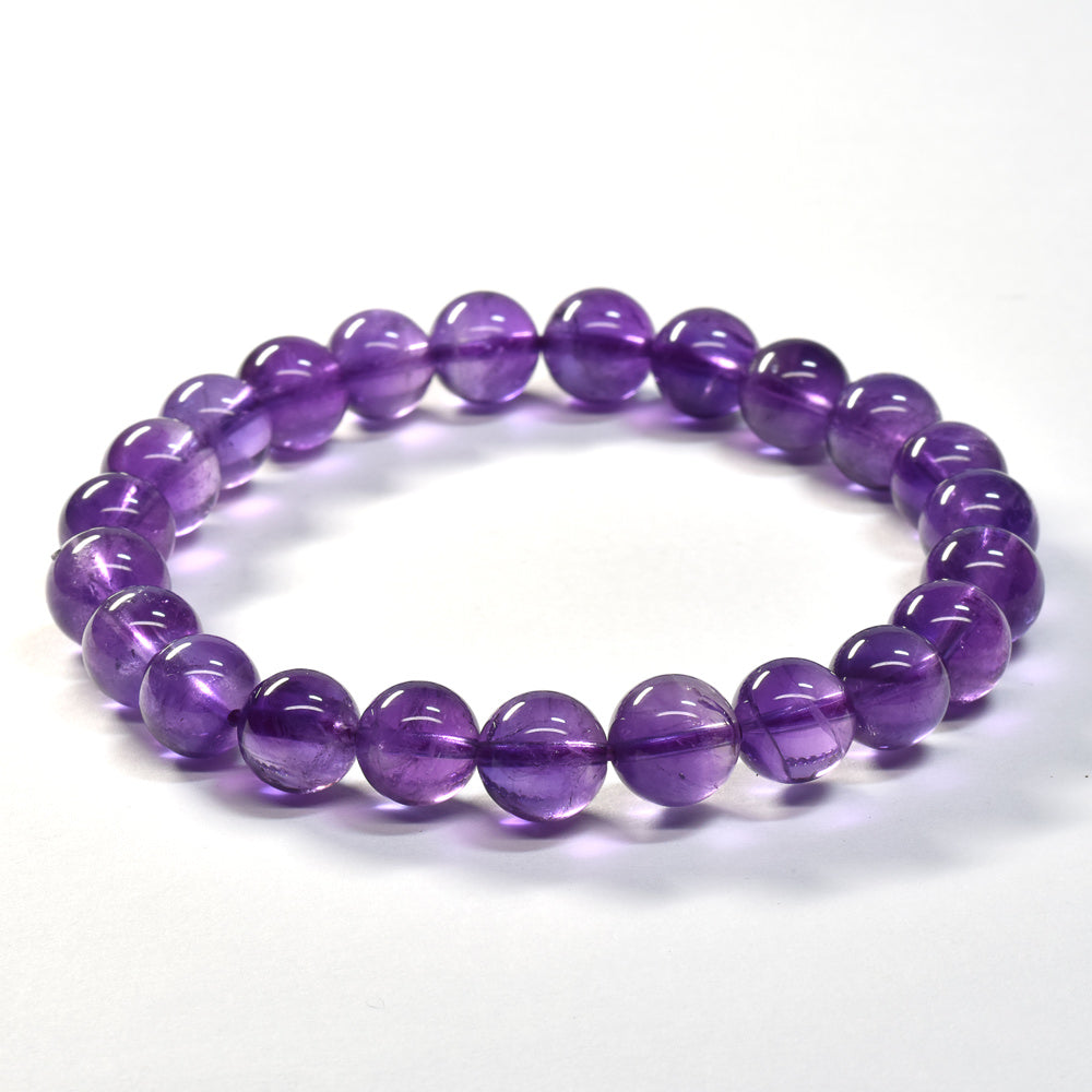 ウルグアイ産アメジスト ブレスレット 8mm #SA083