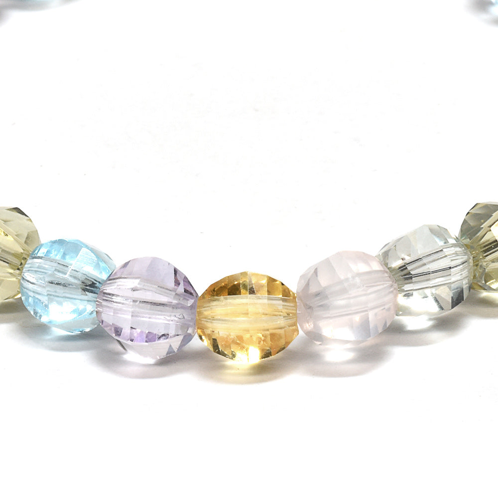 [高品質] 天然石ブレスレット（ミックス） スターカットビーズ ブレスレット 6-7mm #SA090