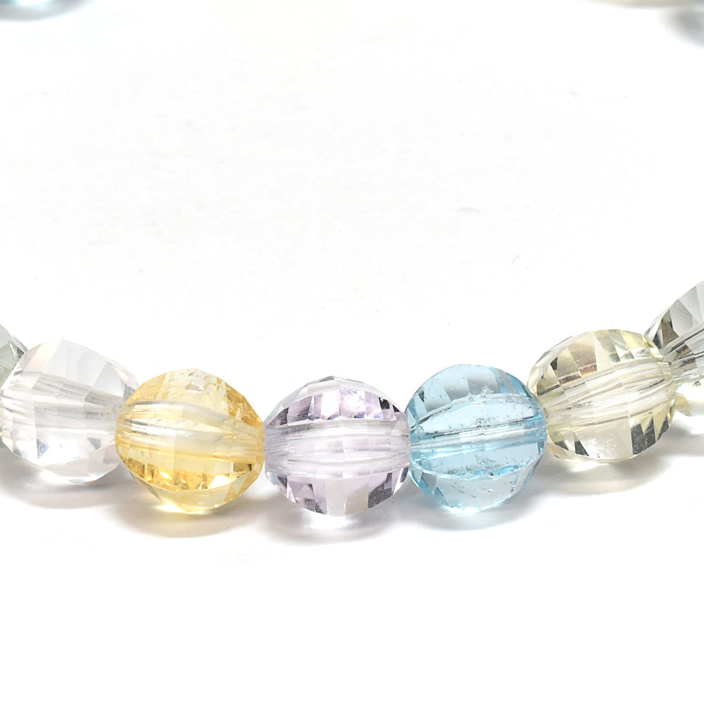 [高品質] 天然石ブレスレット（ミックス） スターカットビーズ ブレスレット 6-7mm #SA091