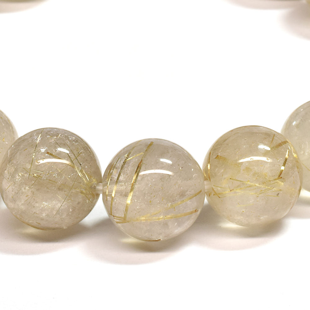 ゴールドルチルクォーツ ブレスレット 12.5mm #SA096