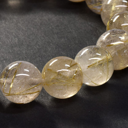 ゴールドルチルクォーツ ブレスレット 12.5mm #SA096