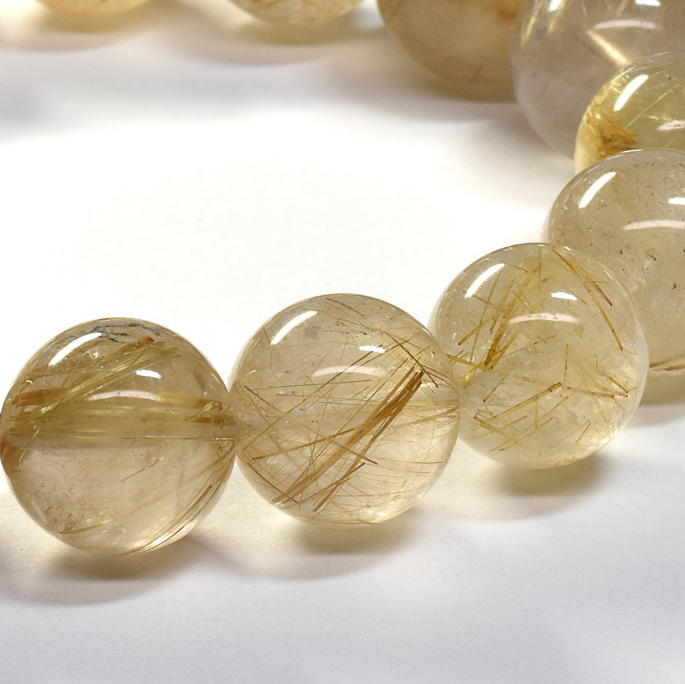ゴールドルチルクォーツ ブレスレット 13.5mm #SA098