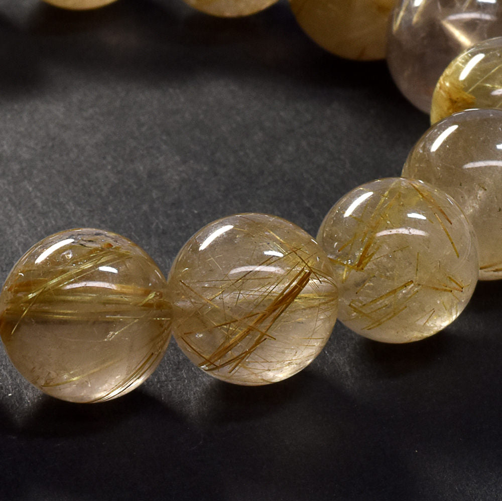 ゴールドルチルクォーツ ブレスレット 13.5mm #SA098
