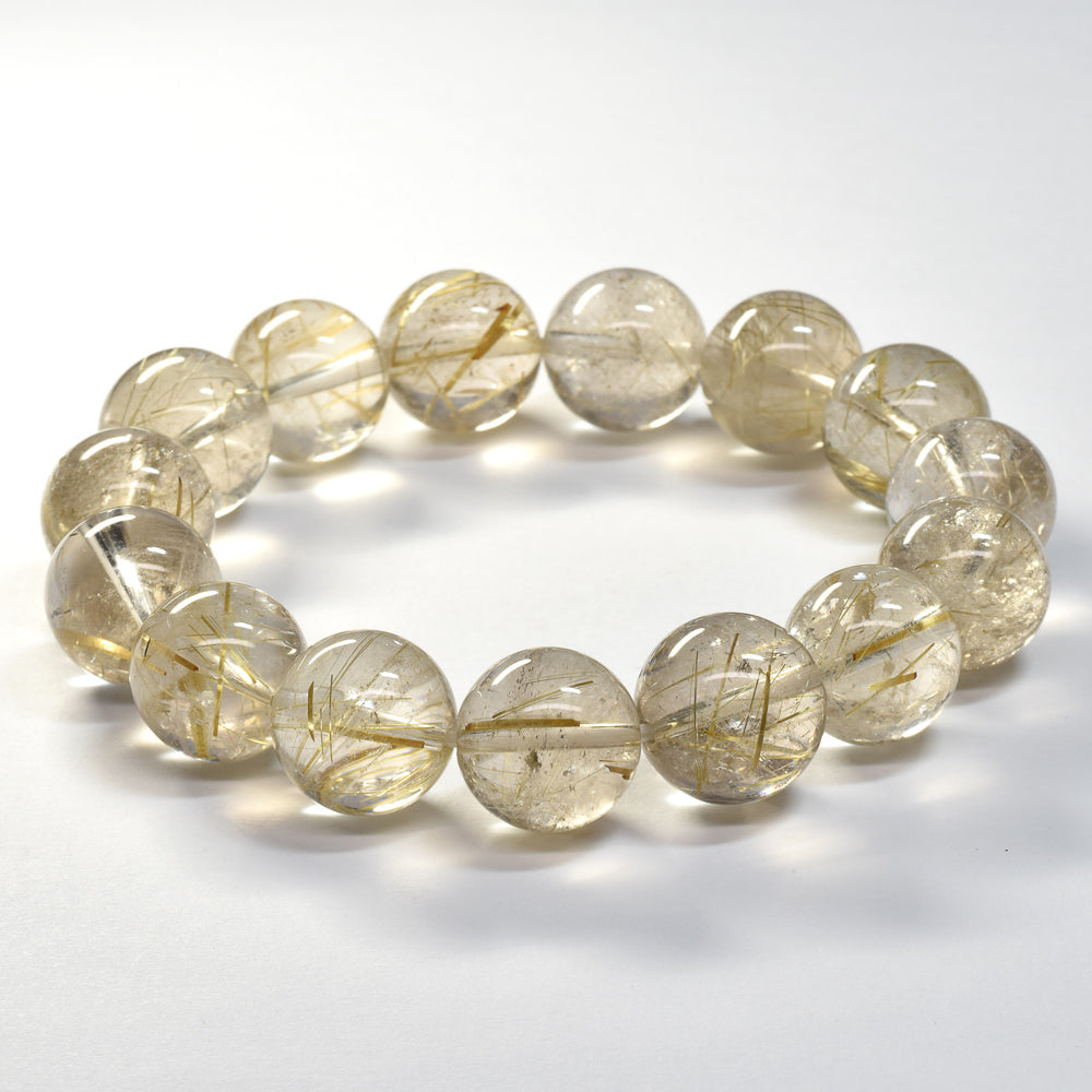 ゴールドルチルクォーツ ブレスレット 13.5mm #SA099