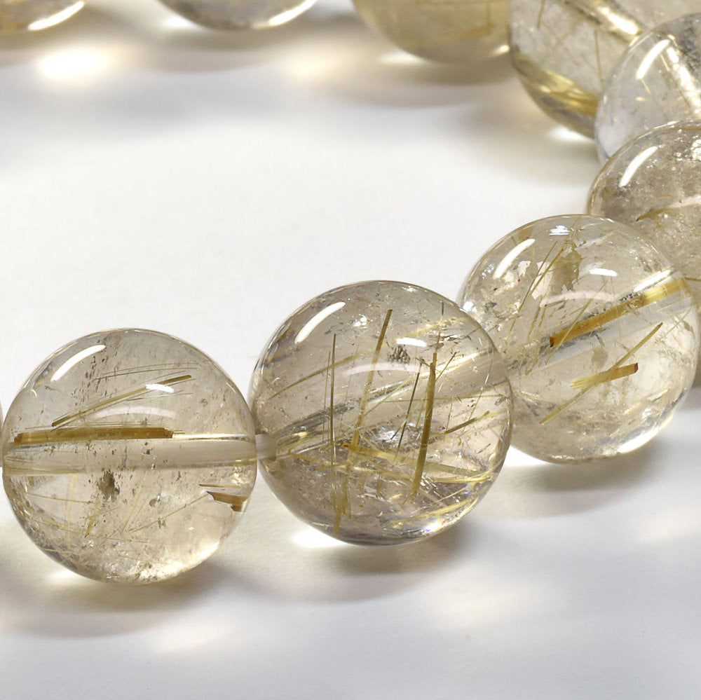 ゴールドルチルクォーツ ブレスレット 13.5mm #SA099
