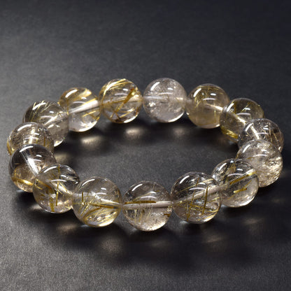 ゴールドルチルクォーツ ブレスレット 13.5mm #SA099