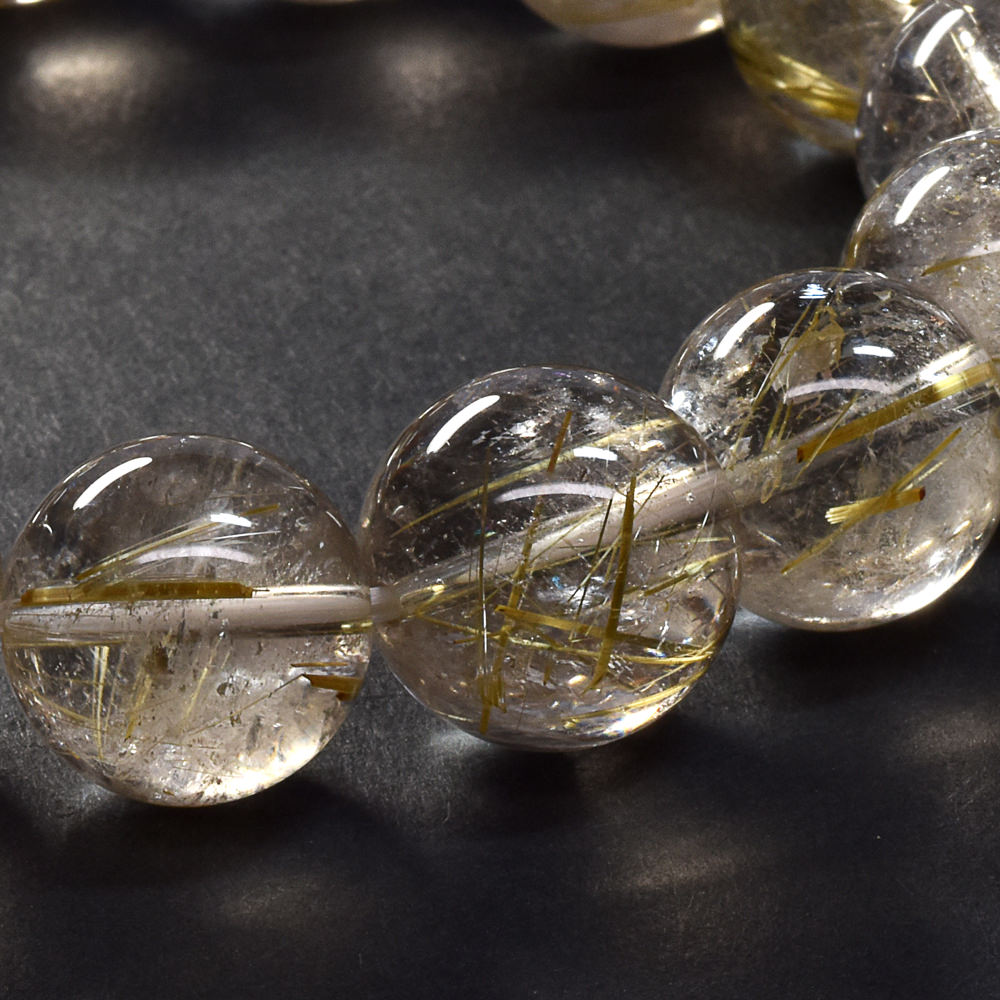 ゴールドルチルクォーツ ブレスレット 13.5mm #SA099