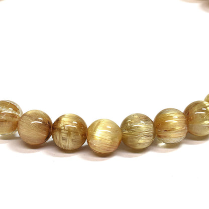 [鑑別付]キャッツアイルチルクォーツ ブレスレット 6mm #SA115