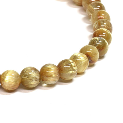 [鑑別付]キャッツアイルチルクォーツ ブレスレット 6mm #SA115