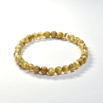 [鑑別付]キャッツアイルチルクォーツ ブレスレット 6mm #SA115