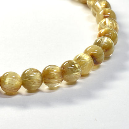 [鑑別付]キャッツアイルチルクォーツ ブレスレット 6mm #SA115