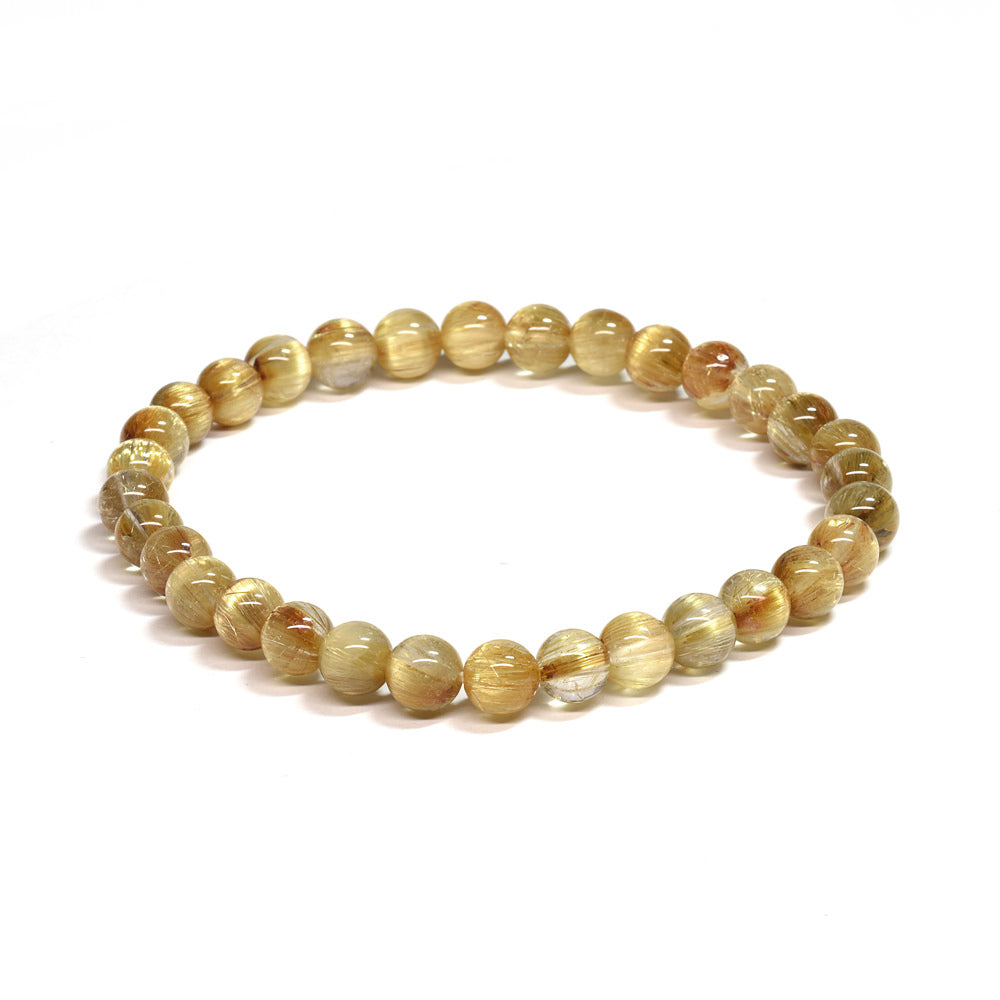 [鑑別付]キャッツアイルチルクォーツ ブレスレット 6-6.5mm #SA116