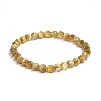 [鑑別付]キャッツアイルチルクォーツ ブレスレット 6-6.5mm #SA116