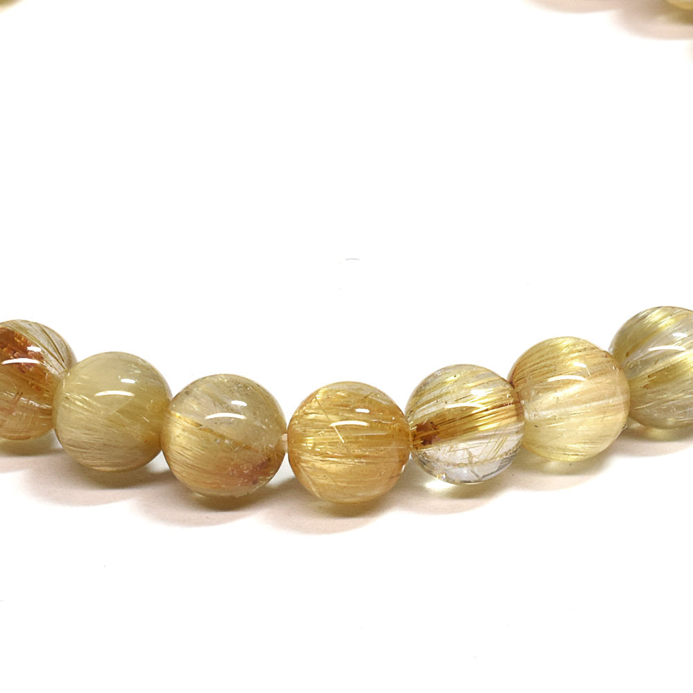 [鑑別付]キャッツアイルチルクォーツ ブレスレット 6-6.5mm #SA116