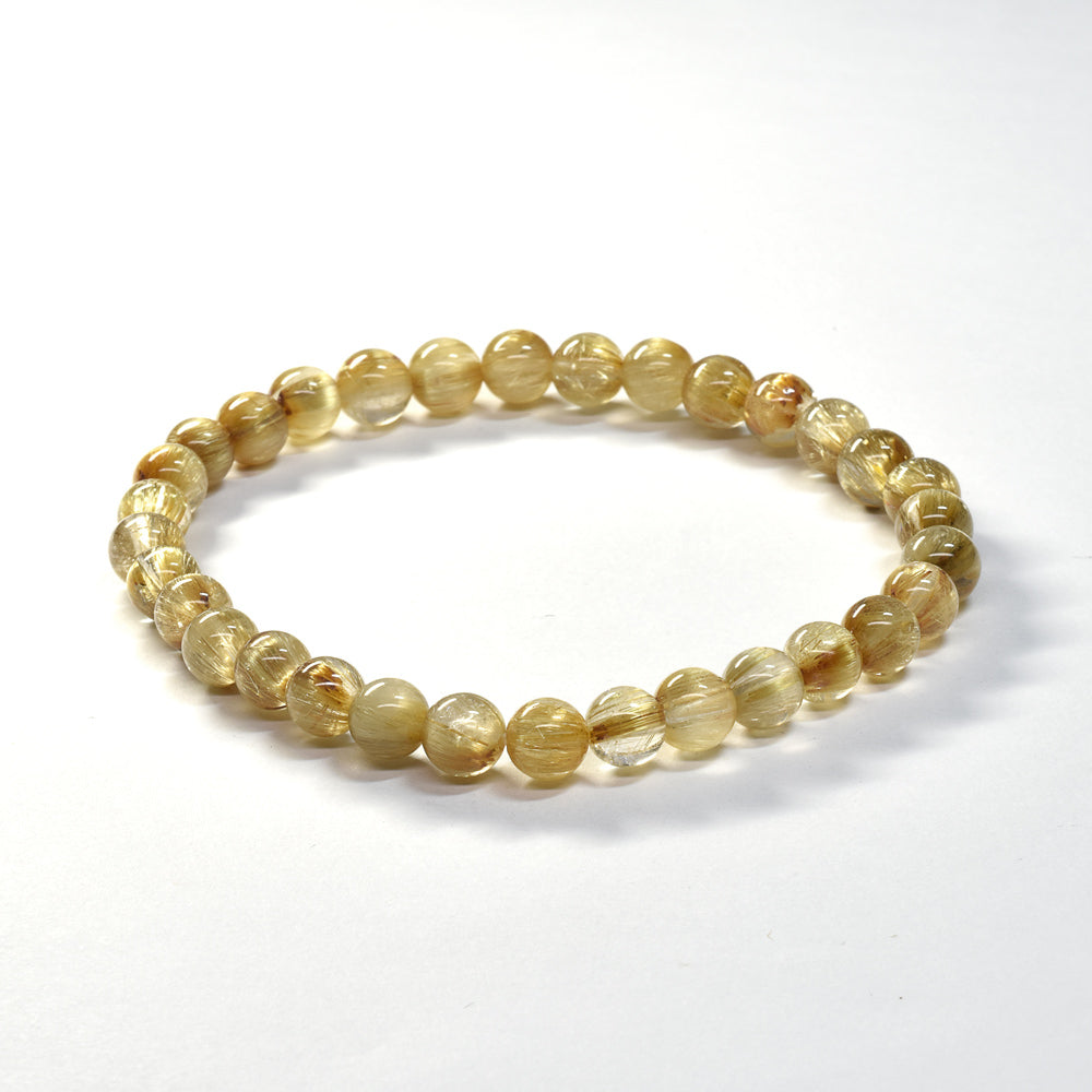 [鑑別付]キャッツアイルチルクォーツ ブレスレット 6-6.5mm #SA116