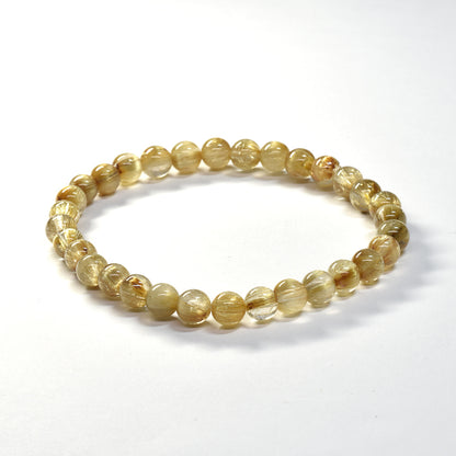 [鑑別付]キャッツアイルチルクォーツ ブレスレット 6-6.5mm #SA116