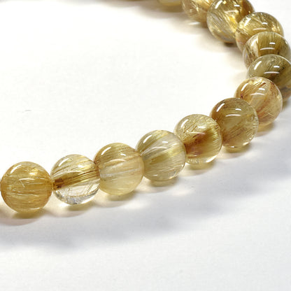 [鑑別付]キャッツアイルチルクォーツ ブレスレット 6-6.5mm #SA116