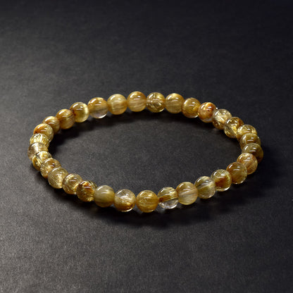 [鑑別付]キャッツアイルチルクォーツ ブレスレット 6-6.5mm #SA116