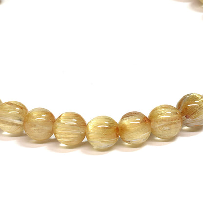 [鑑別付]キャッツアイルチルクォーツ ブレスレット 6mm #SA131