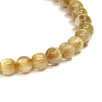 [鑑別付]キャッツアイルチルクォーツ ブレスレット 6mm #SA131