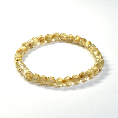 [鑑別付]キャッツアイルチルクォーツ ブレスレット 6mm #SA131