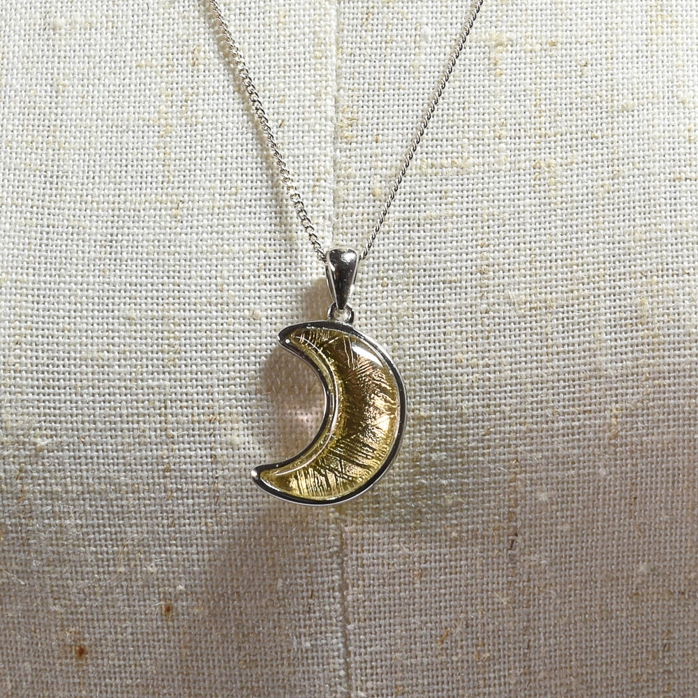 ギベオン隕石 三日月 ペンダントトップ 17x13mm #SA146