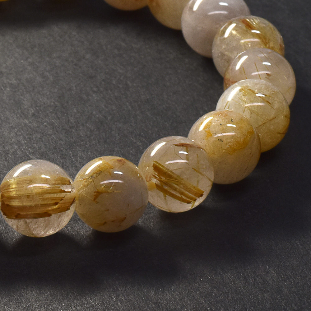 ゴールドルチルクォーツ ブレスレット 10mm #SA218