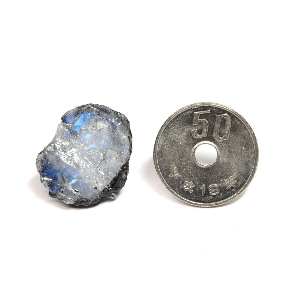 インド産ホワイトラブラドライト 原石 21.3x17.8x10mm #SA232