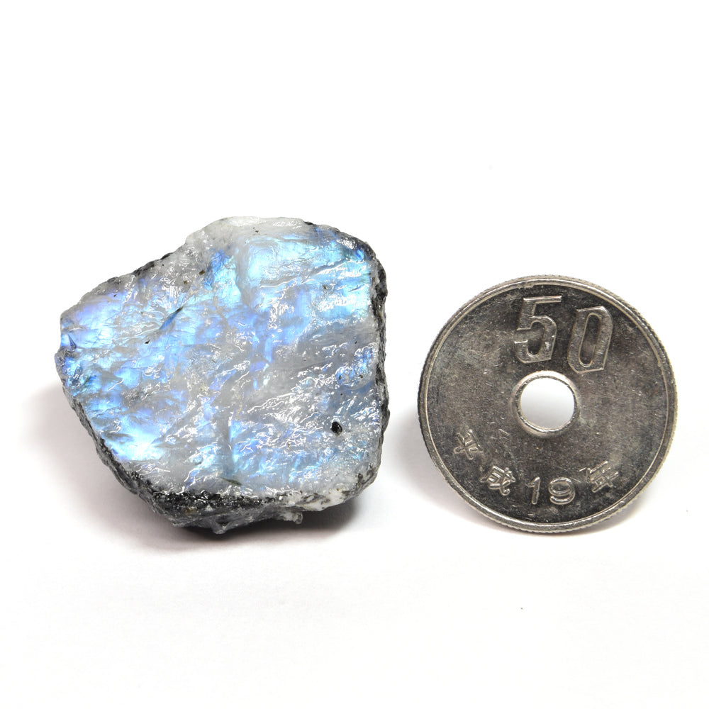 インド産ホワイトラブラドライト 原石 29.2x25x17.6mm #SA237