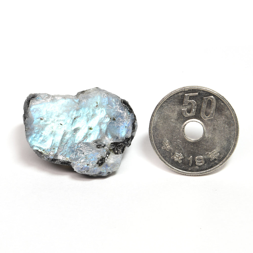 インド産ホワイトラブラドライト 原石 27x20.4x21.6mm #SA238