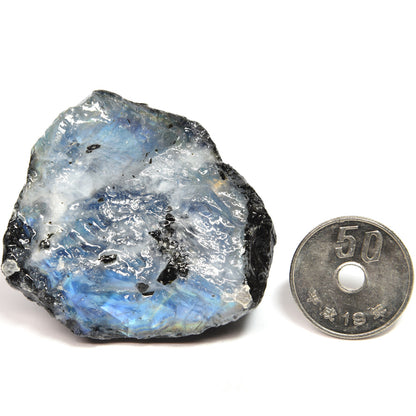 インド産 ホワイトラブラドライト 原石 44.3x40.2x27.9mm #SA240